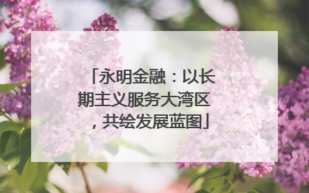 永明金融：以长期主义服务大湾区，共绘发展蓝图