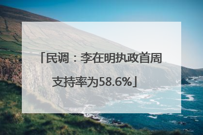 民调：李在明执政首周支持率为58.6%