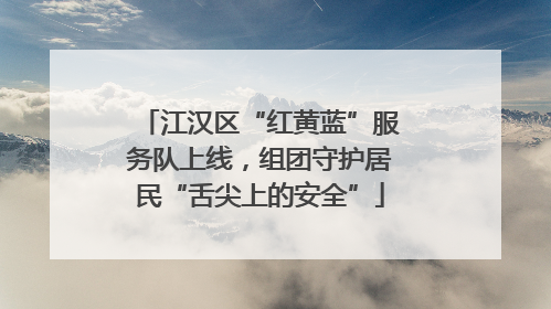 江汉区“红黄蓝”服务队上线，组团守护居民“舌尖上的安全”