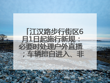 江汉路步行街区6月1日起施行新规：必要时处理户外直播；车辆擅自进入、非机动车任意停放的，依法处理