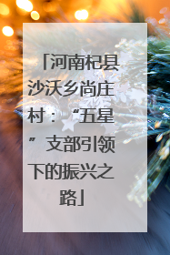 河南杞县沙沃乡尚庄村：“五星”支部引领下的振兴之路