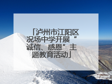 泸州市江阳区况场中学开展“诚信、感恩”主题教育活动