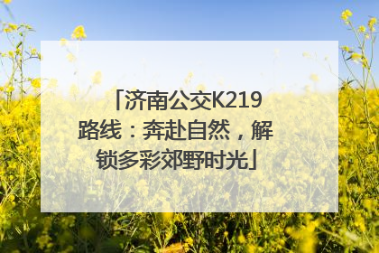 济南公交K219路线：奔赴自然，解锁多彩郊野时光
