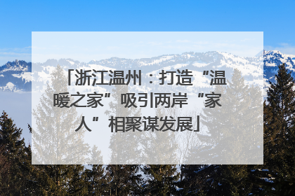 浙江温州：打造“温暖之家”吸引两岸“家人”相聚谋发展