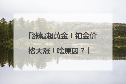 涨幅超黄金！铂金价格大涨！啥原因？