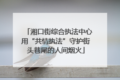 湘口街综合执法中心用“共情执法”守护街头巷尾的人间烟火