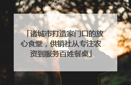 诸城市打造家门口的放心食堂，供销社从专注农资到服务百姓餐桌