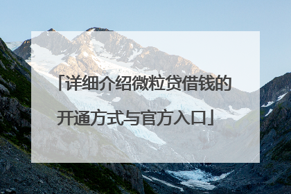 详细介绍微粒贷借钱的开通方式与官方入口