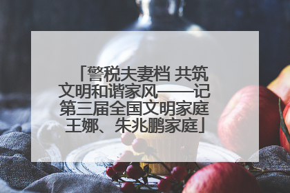 警税夫妻档 共筑文明和谐家风——记第三届全国文明家庭王娜、朱兆鹏家庭