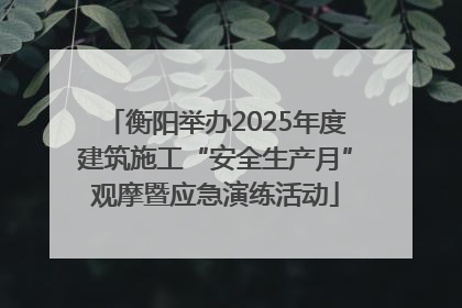 衡阳举办2025年度建筑施工“安全生产月”观摩暨应急演练活动
