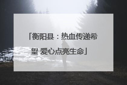 衡阳县：热血传递希望 爱心点亮生命