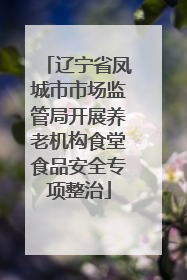 辽宁省凤城市市场监管局开展养老机构食堂食品安全专项整治