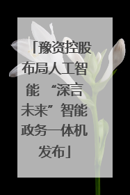 豫资控股布局人工智能 “深言未来”智能政务一体机发布