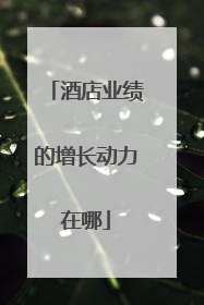 酒店业绩的增长动力在哪