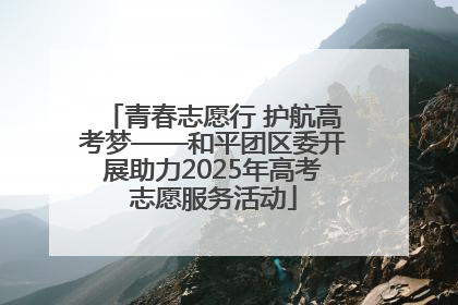 青春志愿行 护航高考梦——和平团区委开展助力2025年高考志愿服务活动