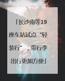 长沙南等19座车站试点“轻装行”，带行李出行更加方便