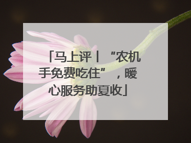 马上评丨“农机手免费吃住”，暖心服务助夏收
