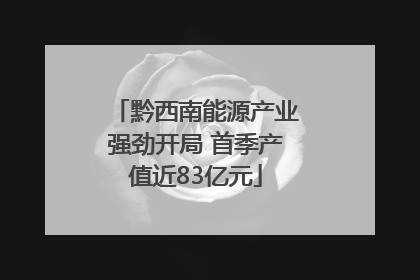 黔西南能源产业强劲开局 首季产值近83亿元