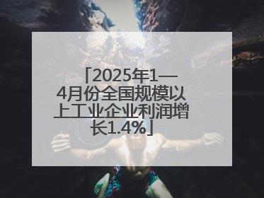 2025年1—4月份全国规模以上工业企业利润增长1.4%