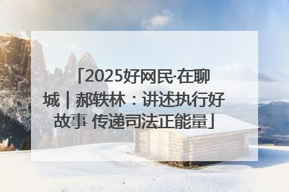 2025好网民·在聊城｜郝轶林：讲述执行好故事 传递司法正能量